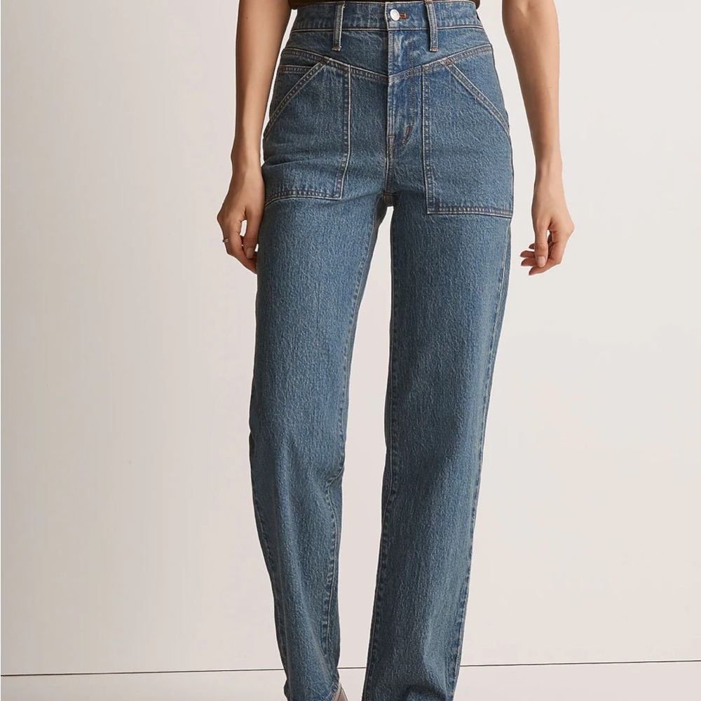 The Perfect Vintage Wide-Leg Jean in Vintage Indigo Wash: Patch-Pocket Edition